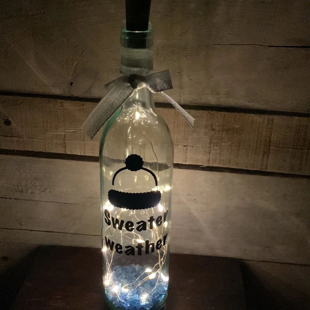‘Sweater Weather’ Wine Bottle Lantern